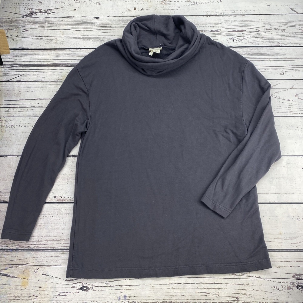 Matilda‎ Jane Top Cowl neck Charcoal Gray Bamboo Rayon Blend Long Sleeve Small